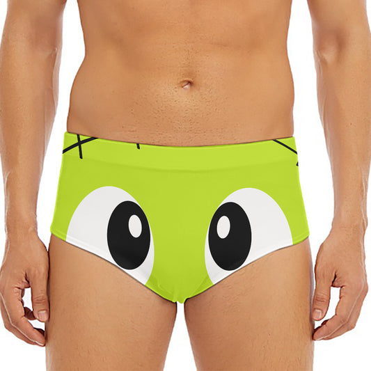 Cute Frankenstein Face Print Men's Triangle Swim Briefs