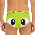 Cute Frankenstein Face Print Men's Triangle Swim Briefs