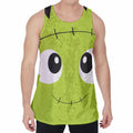 Cute Frankenstein Face Print Men's Velvet Tank Top