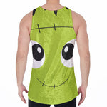 Cute Frankenstein Face Print Men's Velvet Tank Top
