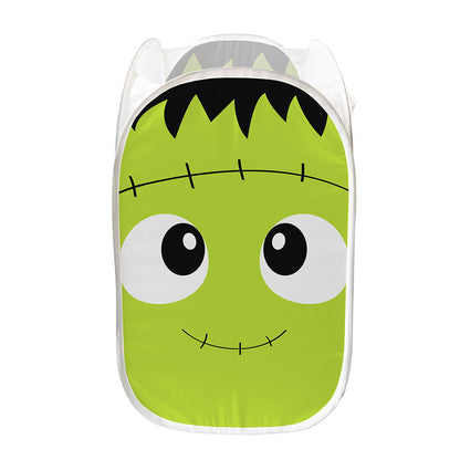 Cute Frankenstein Face Print Mesh Laundry Hamper