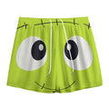 Cute Frankenstein Face Print Mesh Shorts