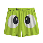 Cute Frankenstein Face Print Mesh Shorts