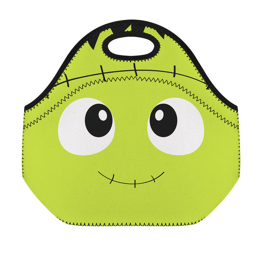 Cute Frankenstein Face Print Neoprene Lunch Bag