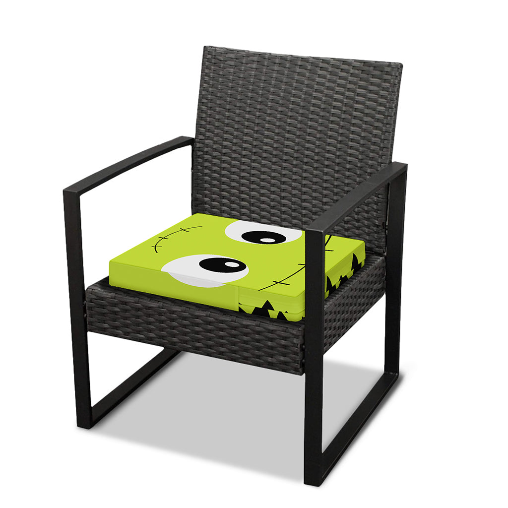 Cute Frankenstein Face Print Outdoor Seat Cushion Cover