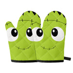 Cute Frankenstein Face Print Oven Mitts