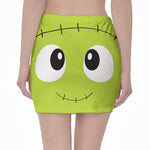Cute Frankenstein Face Print Pencil Mini Skirt