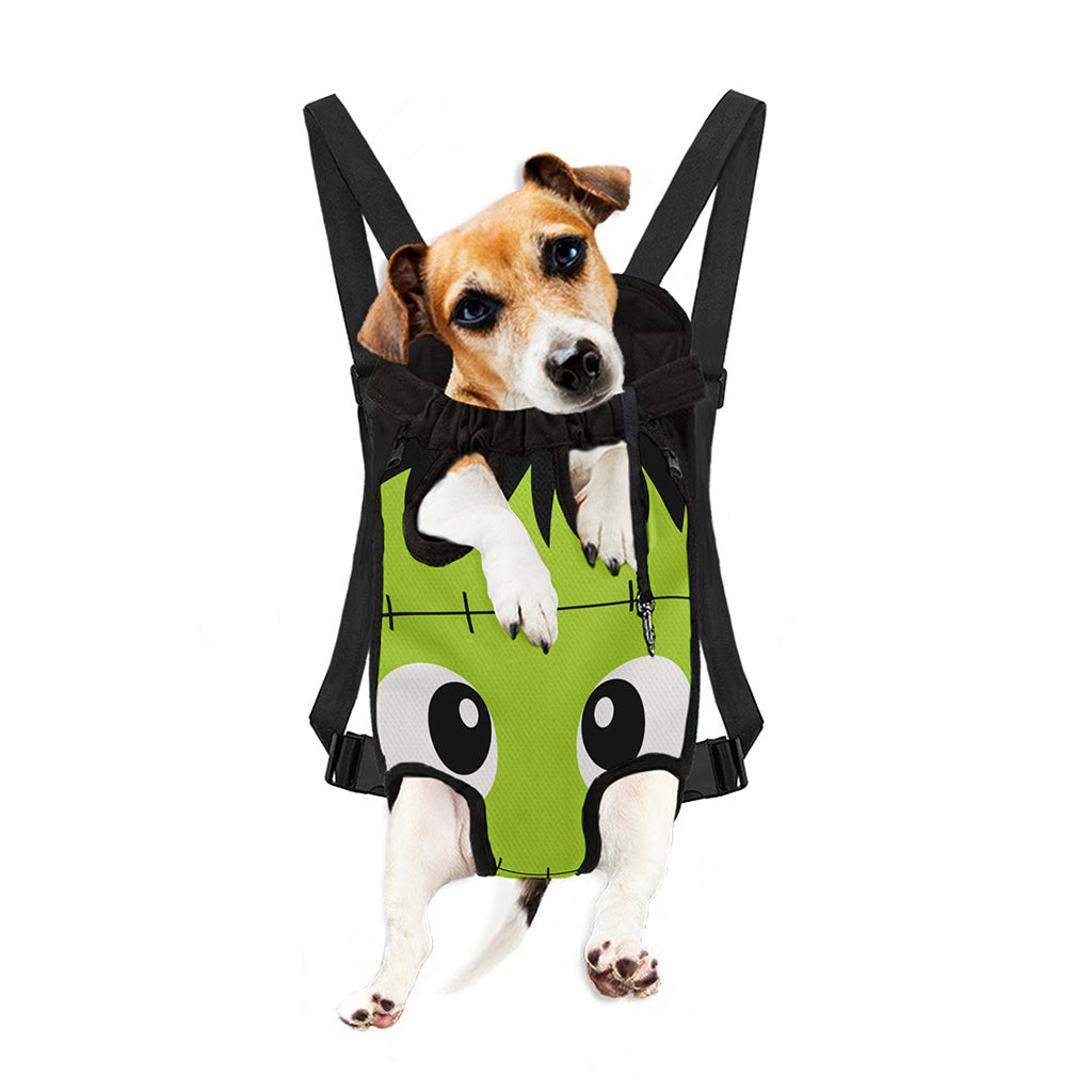 Cute Frankenstein Face Print Pet Carrier Backpack