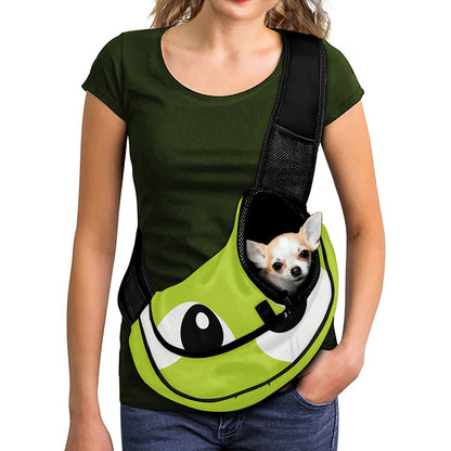 Cute Frankenstein Face Print Pet Sling Carrier