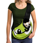 Cute Frankenstein Face Print Pet Sling Carrier