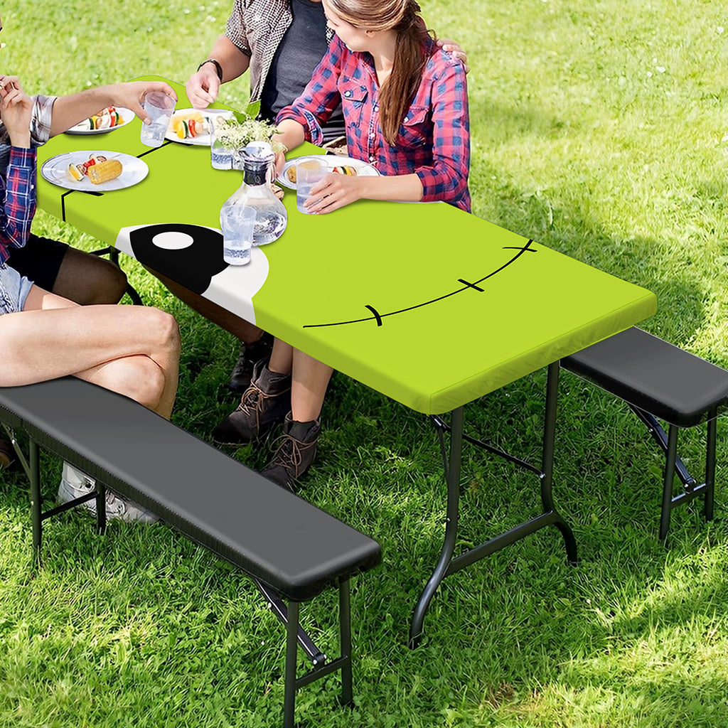 Cute Frankenstein Face Print Picnic Table Cover