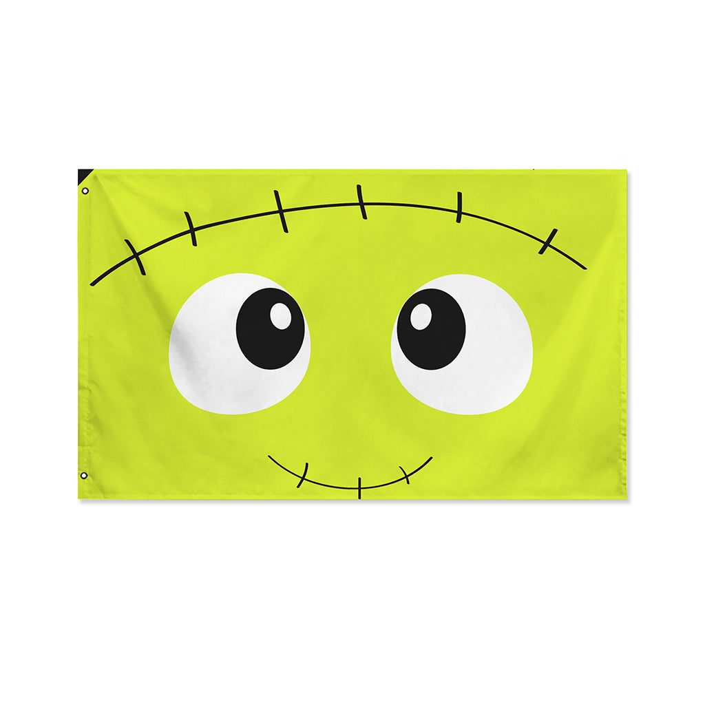 Cute Frankenstein Face Print Polyester Flag
