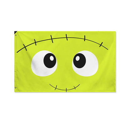 Cute Frankenstein Face Print Polyester Flag