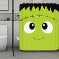 Cute Frankenstein Face Print Polyester Shower Curtain