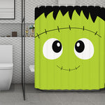 Cute Frankenstein Face Print Polyester Shower Curtain