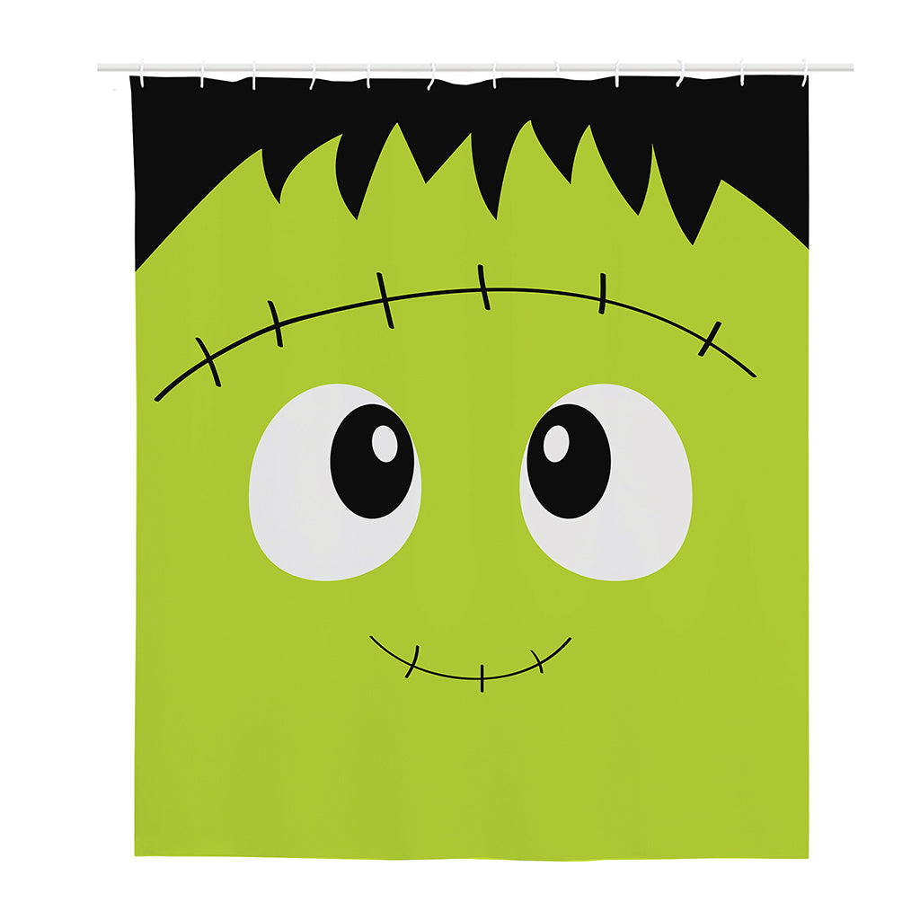 Cute Frankenstein Face Print Polyester Shower Curtain