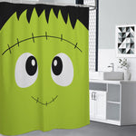 Cute Frankenstein Face Print Premium Shower Curtain