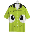 Cute Frankenstein Face Print Rayon Hawaiian Shirt