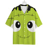 Cute Frankenstein Face Print Rayon Hawaiian Shirt