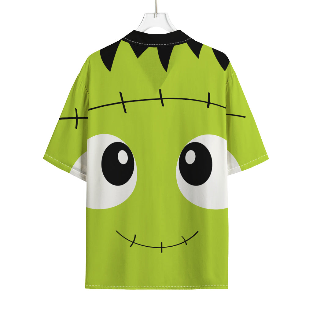 Cute Frankenstein Face Print Rayon Hawaiian Shirt