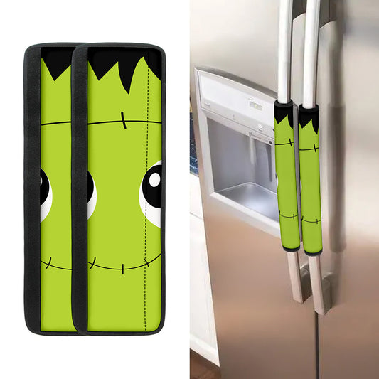 Cute Frankenstein Face Print Refrigerator Handle Covers