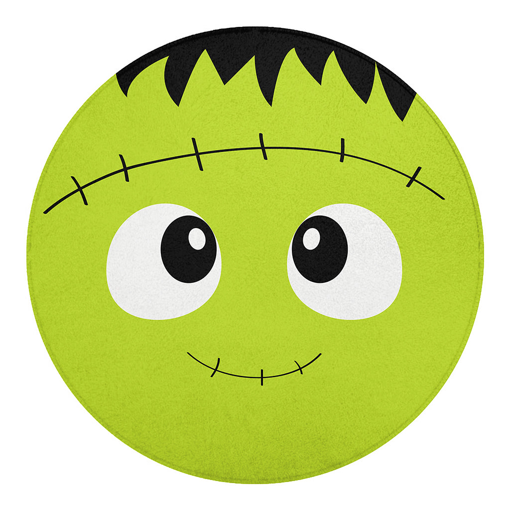 Cute Frankenstein Face Print Round Blanket