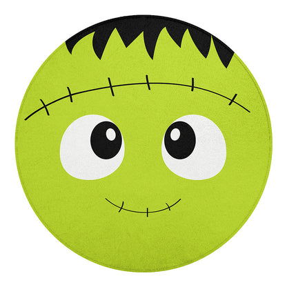 Cute Frankenstein Face Print Round Blanket