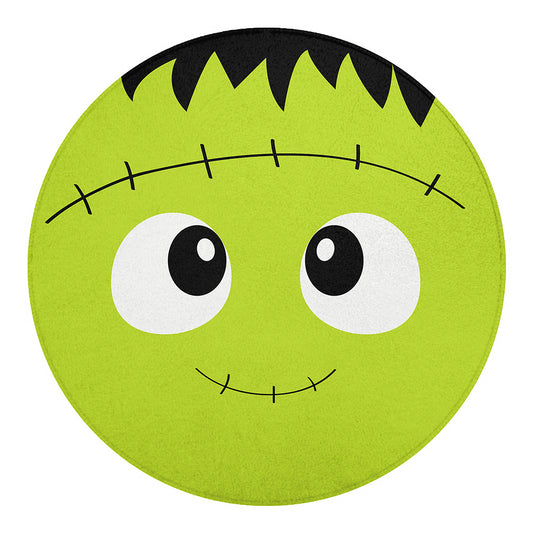 Cute Frankenstein Face Print Round Blanket