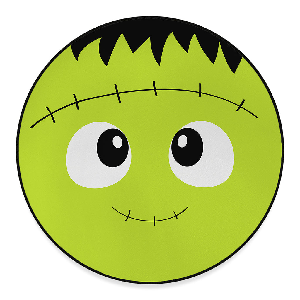 Cute Frankenstein Face Print Round Floor Mat