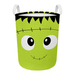 Cute Frankenstein Face Print Round Laundry Basket