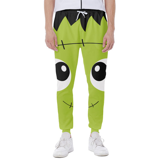 Cute Frankenstein Face Print Scuba Joggers