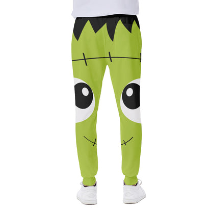 Cute Frankenstein Face Print Scuba Joggers