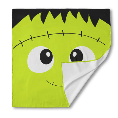 Cute Frankenstein Face Print Silk Bandana