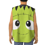 Cute Frankenstein Face Print Sleeveless Baseball Jersey