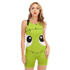 Cute Frankenstein Face Print Sleeveless One Piece Swimsuit