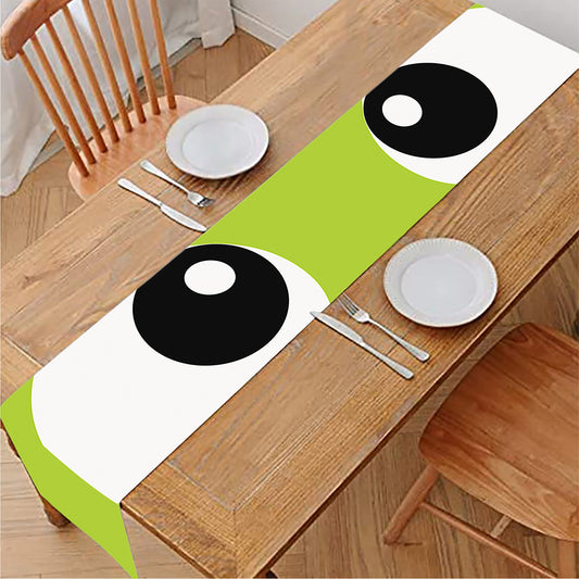 Cute Frankenstein Face Print Table Runner
