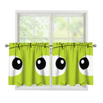 Cute Frankenstein Face Print Tier Curtains