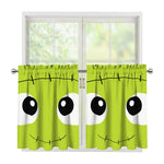 Cute Frankenstein Face Print Tier Curtains