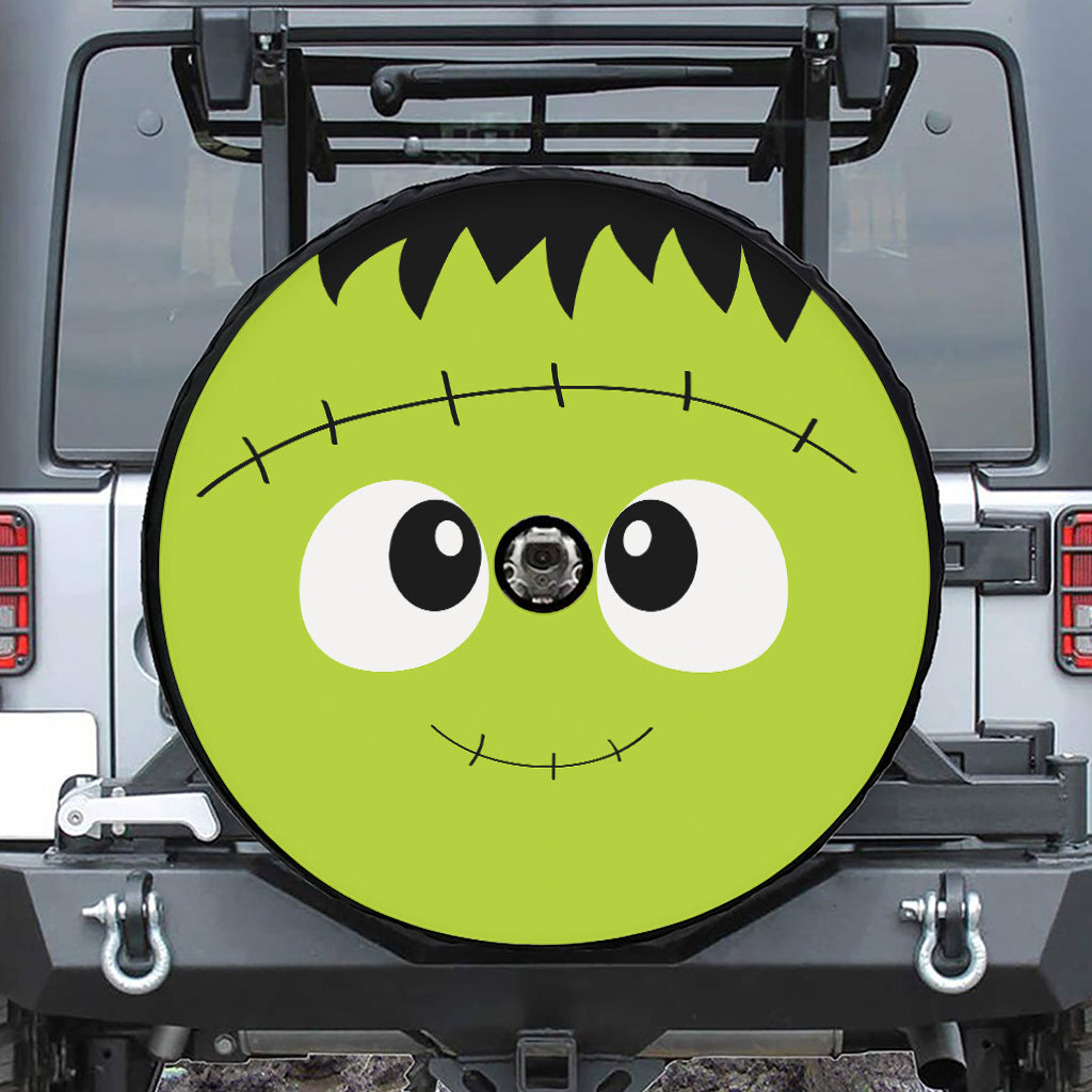 Cute Frankenstein Face Print Tire Cover With Camera Hole