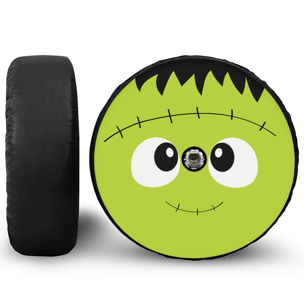 Cute Frankenstein Face Print Tire Cover With Camera Hole