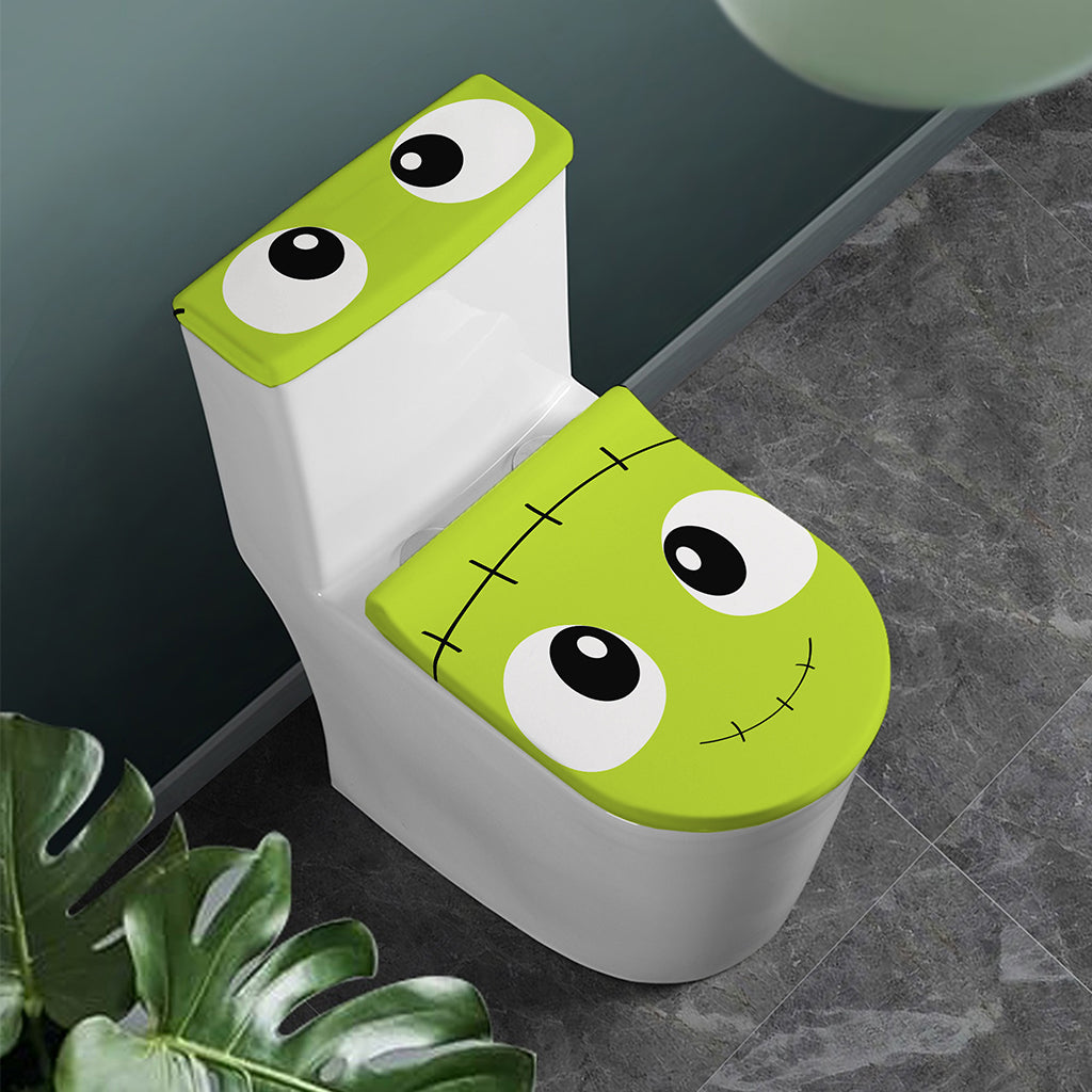 Cute Frankenstein Face Print Toilet Lid And Tank Cover Set