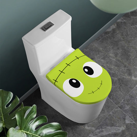 Cute Frankenstein Face Print Toilet Lid Cover