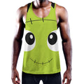 Cute Frankenstein Face Print Men's Workout Tank Top