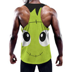 Cute Frankenstein Face Print Training Tank Top