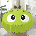Cute Frankenstein Face Print Waterproof Round Tablecloth