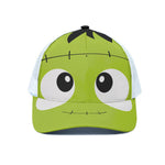 Cute Frankenstein Face Print White Mesh Trucker Cap