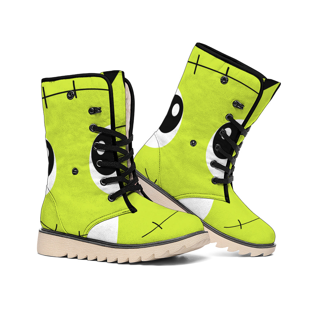Cute Frankenstein Face Print Winter Boots