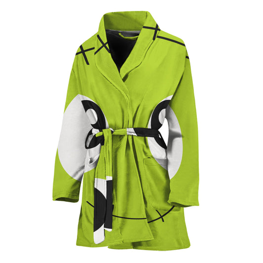 Cute Frankenstein Face Print Women's Bathrobe