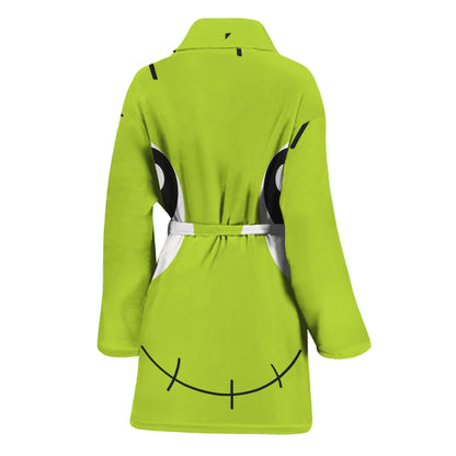 Cute Frankenstein Face Print Women's Bathrobe