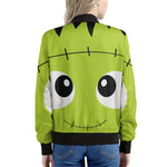 Cute Frankenstein Face Print Women's Bomber Jacket